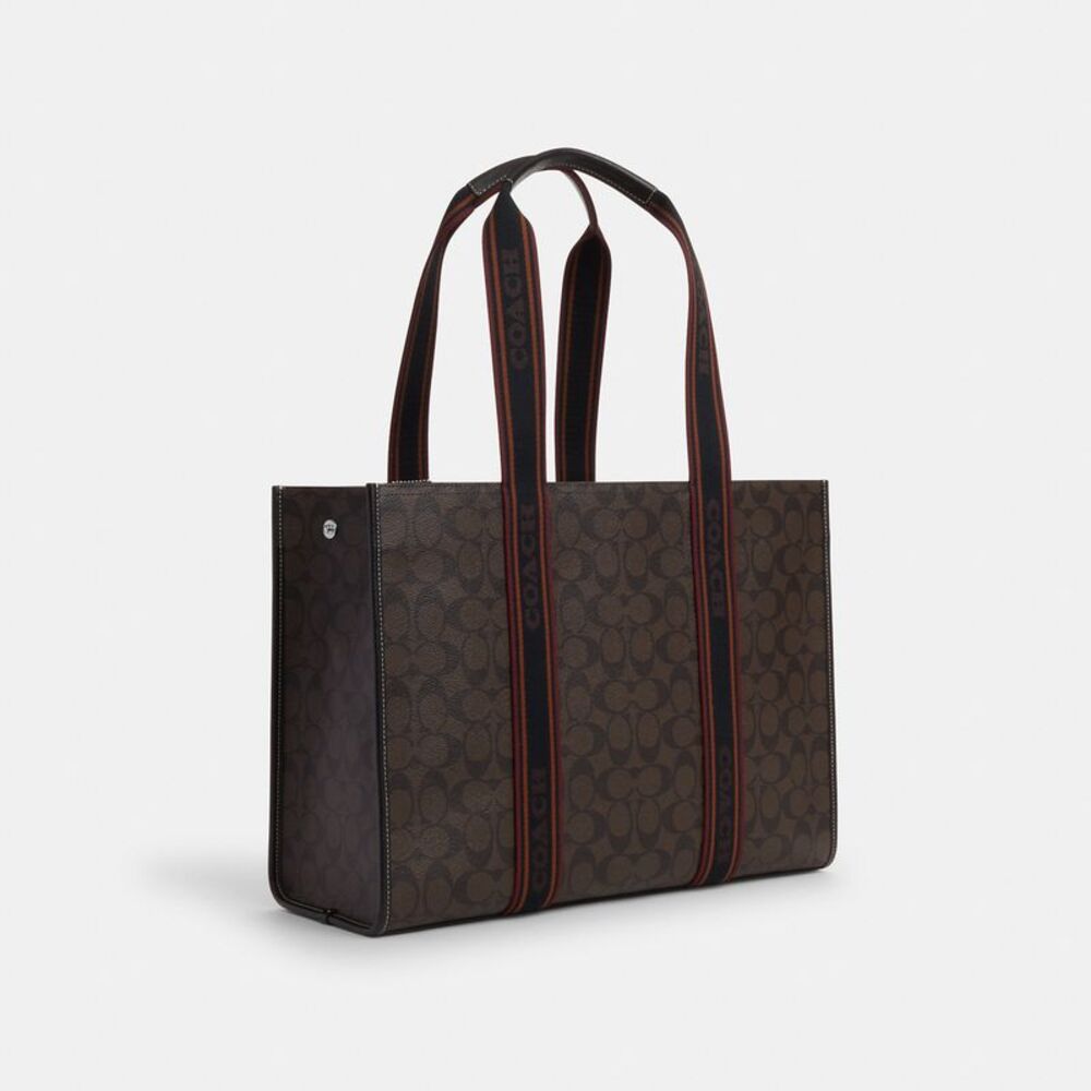 NWT Coach Outlet Large Smith Tote Bag In Signature Canvas - Picture 2 of 6